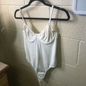 White sheer corset bodysuit